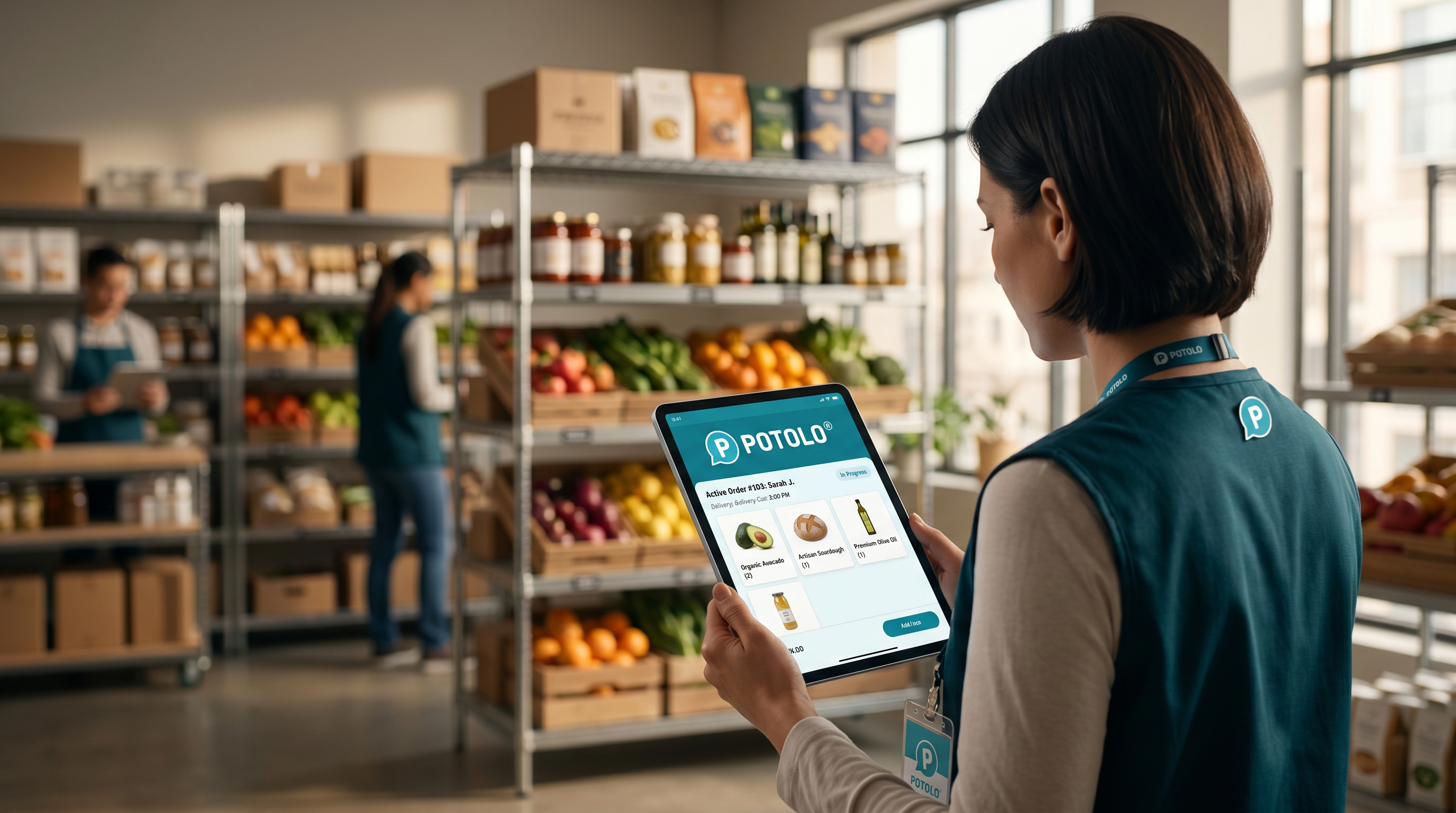 Potolo shopper working with clear, fair tools