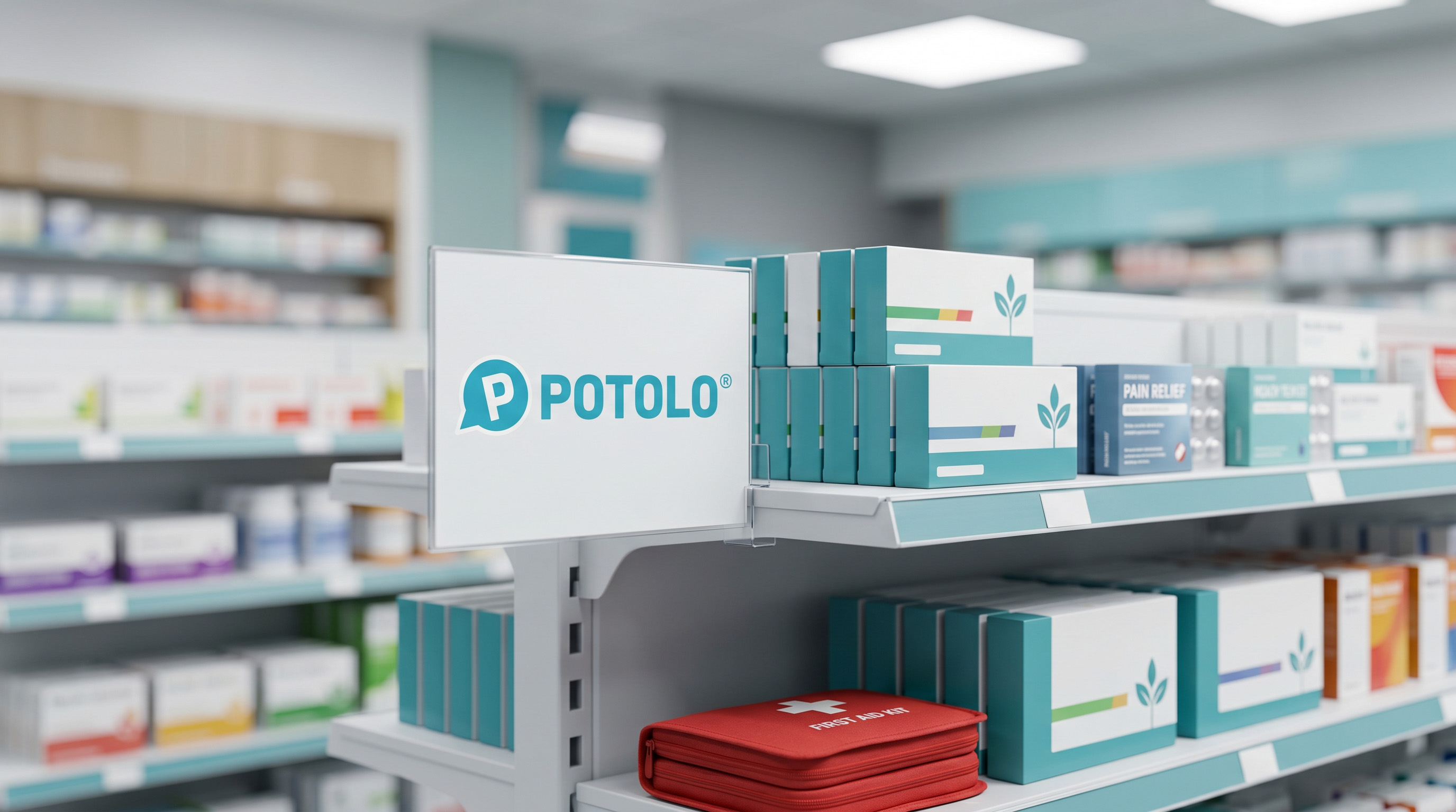 Health and pharmacy products on a Potolo partner shelf